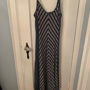 V-neck Striped Maxi Dress
